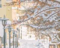 冬天浪漫好看的白雪皑皑街景简约壁纸图片