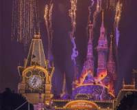 迪士尼城堡唯美好看的夜景烟花图片大全