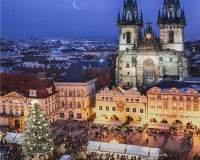 跨年专属布拉格浪漫冬日夜幕降临唯美景色图片