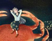 梦里有流星十二星座之巨蟹座女孩插画图片