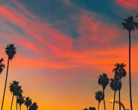 落日弥漫的橘色天空唯美风景手机壁纸图片