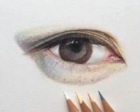 唯美手绘彩绘眼睛，超真实的素描彩绘动漫眼睛图片