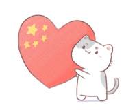 2021国庆专属的一组可爱卡通爱国猫咪微信头像图片