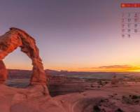 2021年5月日历精选拱门国家公园的夕阳风景唯美图片