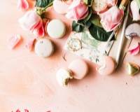 邂逅春天·粉色玫瑰与马卡龙小清新图片