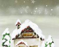圣诞主题唯美雪屋好看手机壁纸图片