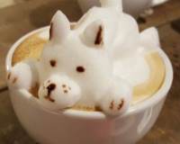超萌超可爱的咖啡3D立体拉花卡通图片