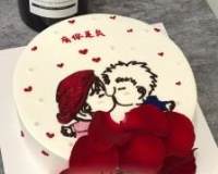 情侣蛋糕图片简约 情侣做蛋糕的图片