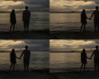 情侣在海边的图片 海边情侣背景图