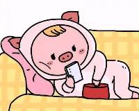可爱卡通粉红小猪猪情侣头像图片
