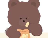 吃吃喝喝的可爱卡通小熊休闲头像图片