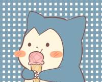 吃冰激凌的宝可梦可爱卡通夏日头像图片