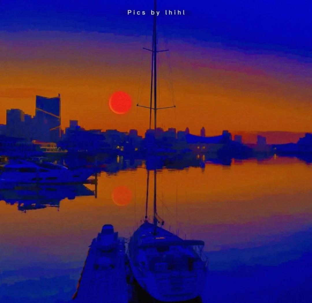 蓝色背景图片唯美风景|生活匆忙，别错过日落和夕阳