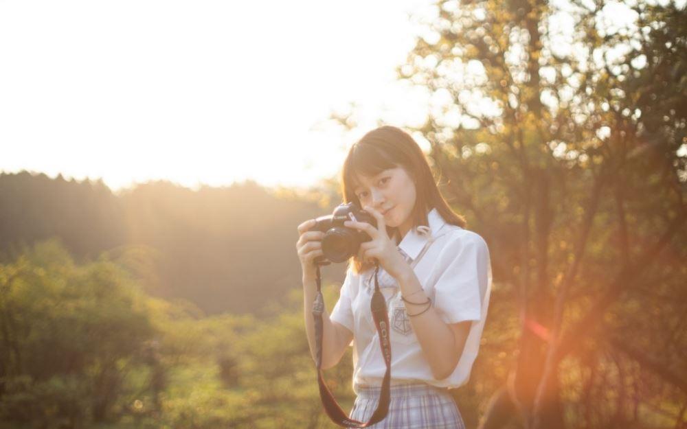 精选2021梦幻夕阳清新唯美女生高清写真图片