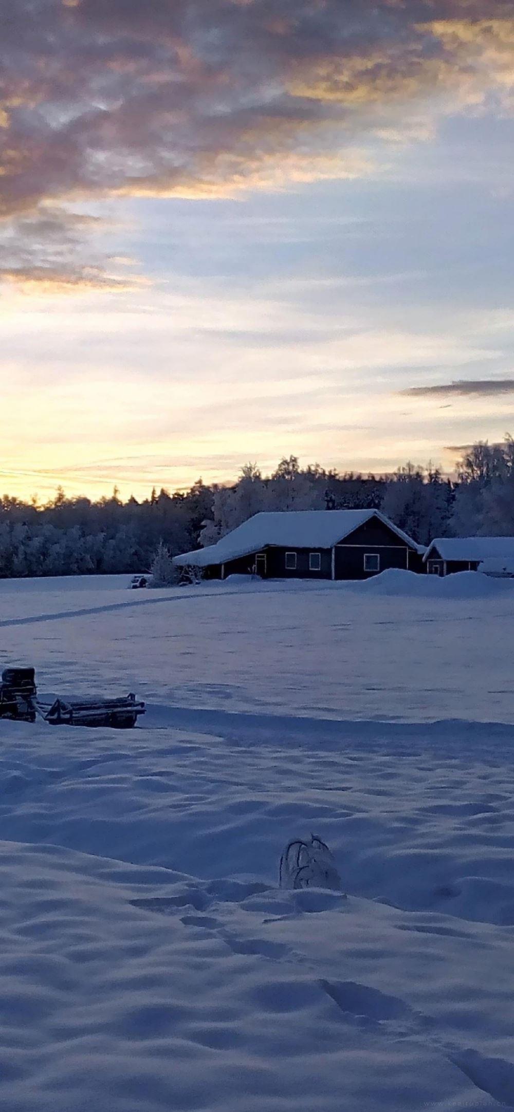 浪漫2021冬天大雪纷飞夜晚高清图片