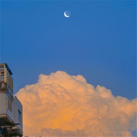 落日云朵唯美里面治愈朋友圈背景图片