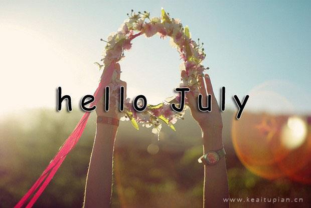 你好七月英文配图唯美意境风景图片