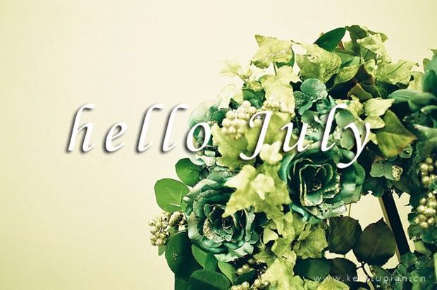 你好七月英文配图唯美意境风景图片