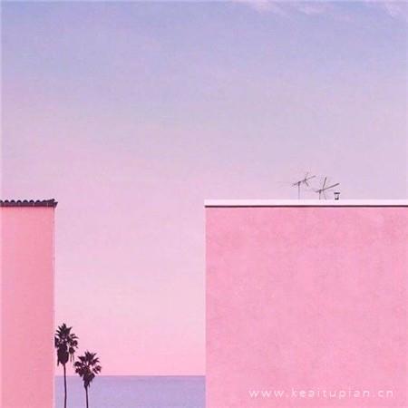 粉红甜美风景微信qq朋友圈可爱背景高清图片