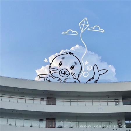 可爱治愈系云朵绘画朋友圈背景图片大全