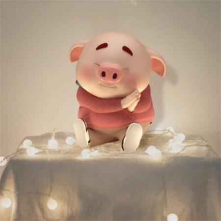 超可爱的猪猪卡通微信头像朋友圈背景图图片