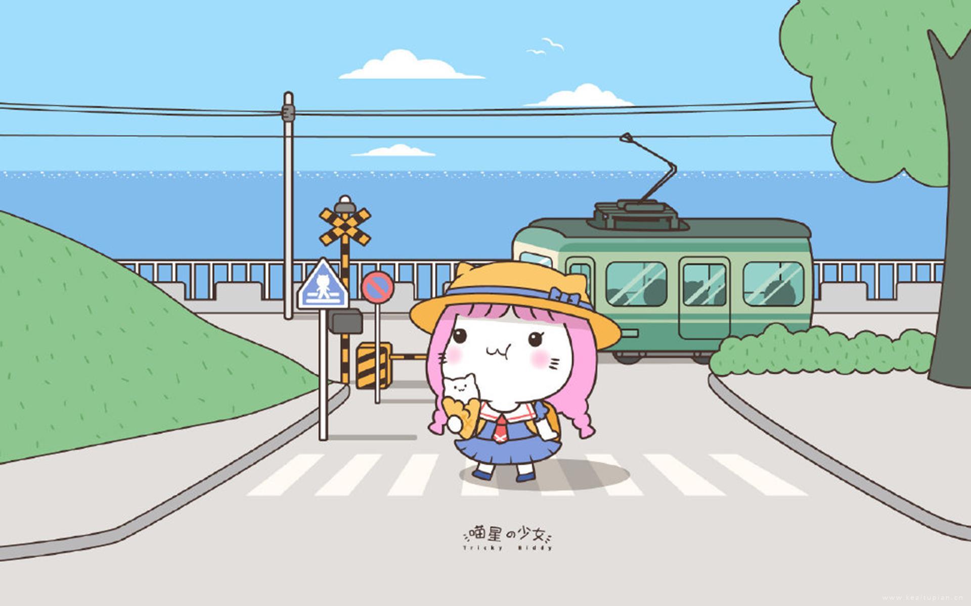 好看油爆叽丁喵星少女卡通图片桌面壁纸