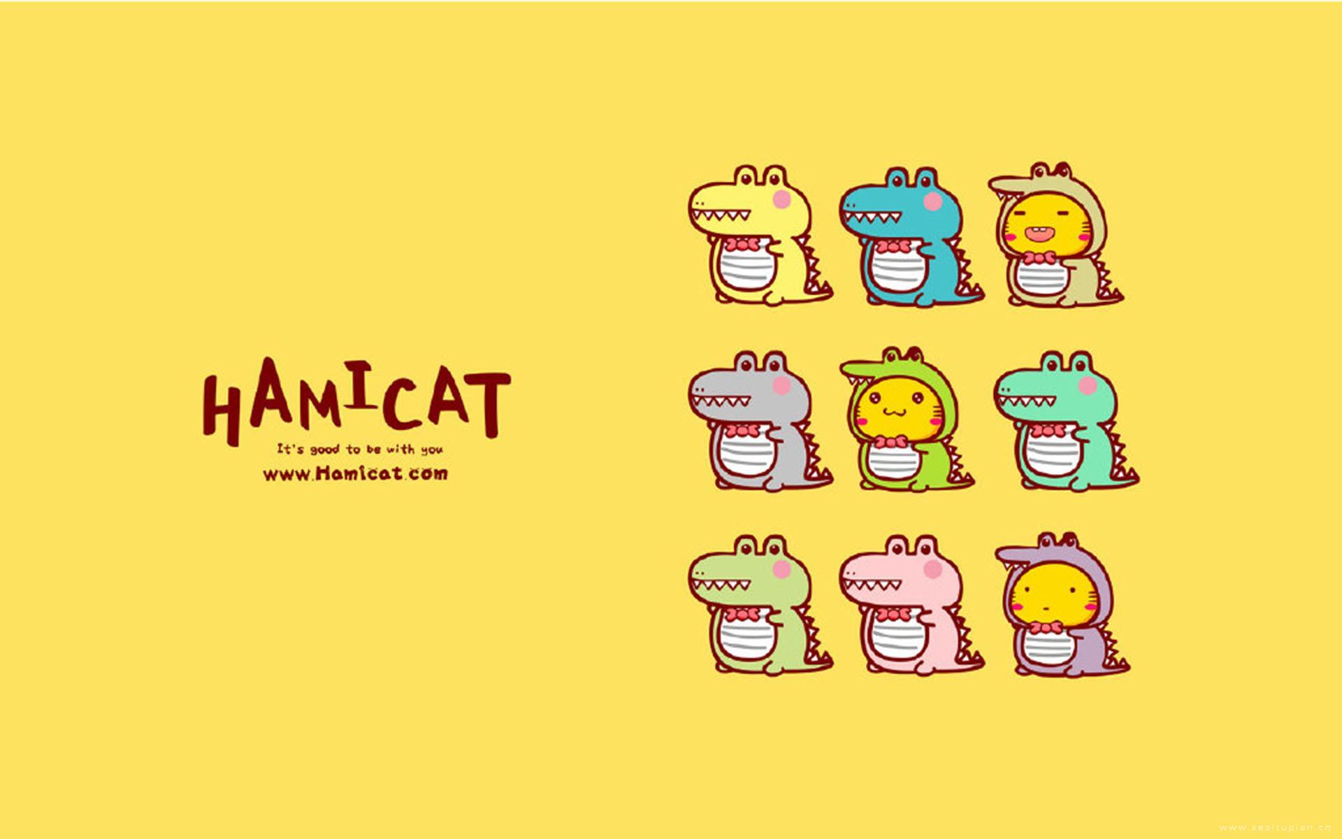 好看哈咪猫和鳄鱼卡通图片桌面壁纸