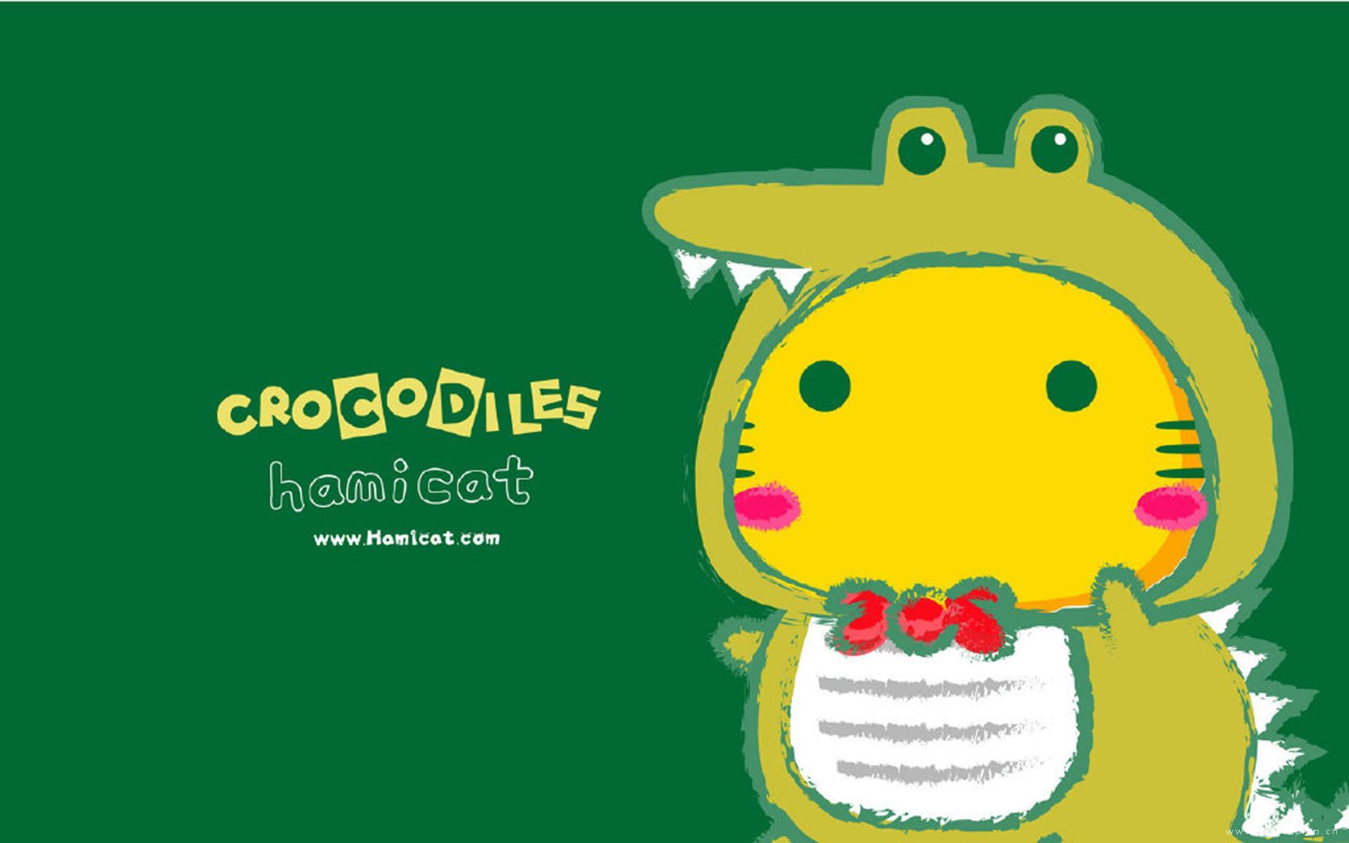 好看哈咪猫和鳄鱼卡通图片桌面壁纸