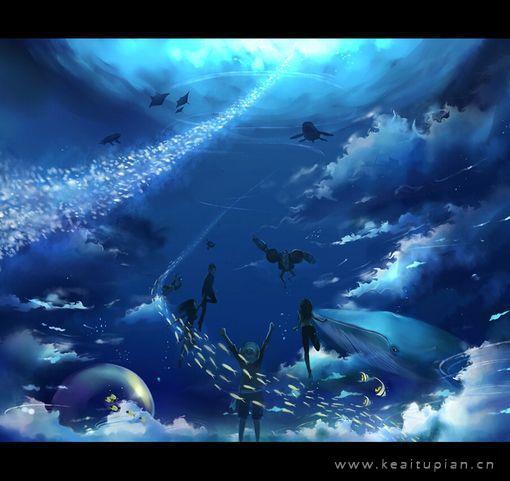 最新在海洋里和鱼儿们说话一起欢歌笑语图片