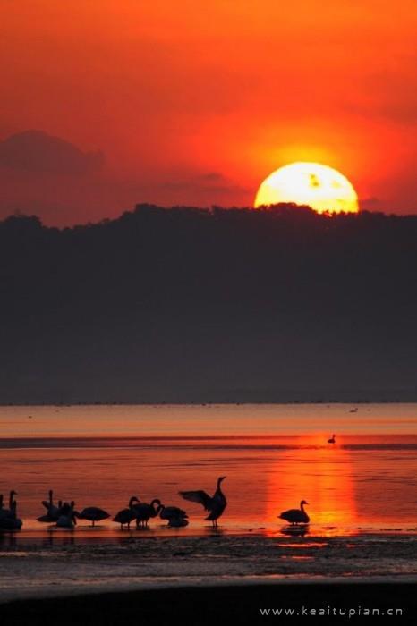 夕阳落下的好看唯美手机壁纸风景图片