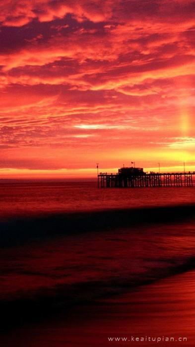 夕阳落下的好看唯美手机壁纸风景图片