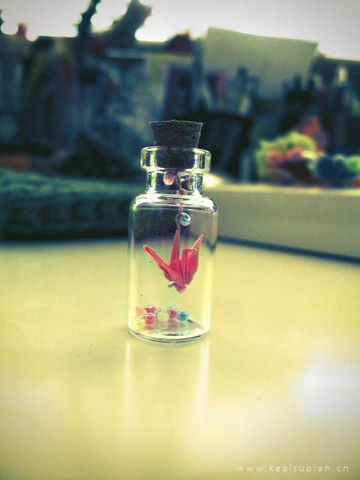 唯美她送给我的千纸鹤会好好珍藏的图片