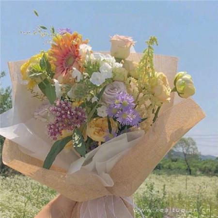 教师节手拿着鲜花的好看微信抖音快手头像图片