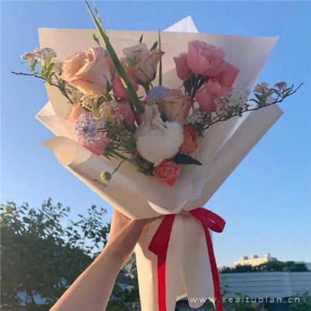 教师节手拿着鲜花的好看微信抖音快手头像图片