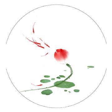 漂亮江南烟雨意境圆框，水墨风刺绣圆形边框头像图片