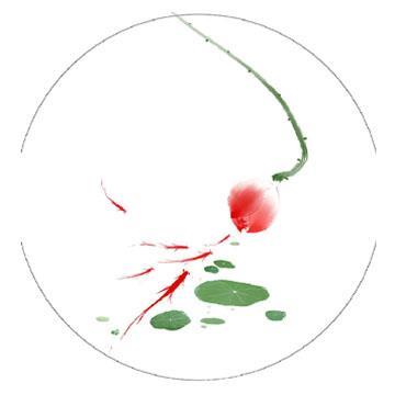 漂亮江南烟雨意境圆框，水墨风刺绣圆形边框头像图片