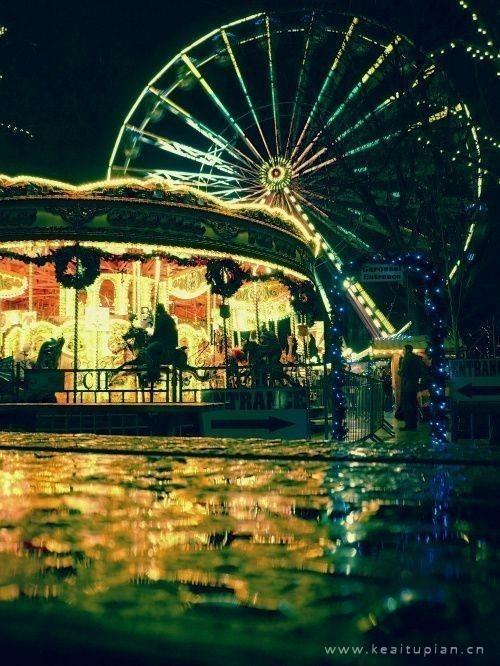 超美人离人去旋转木马依然在旋转图片