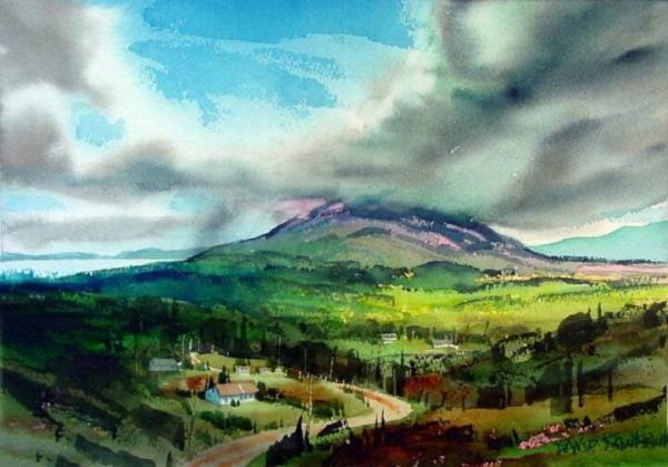 蔚蓝唯美的天空油画作品海阔高清壁纸图片