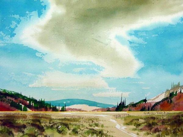 蔚蓝唯美的天空油画作品海阔高清壁纸图片