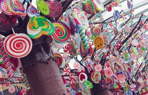 唯美将糖果摆成心的形状送给你图片