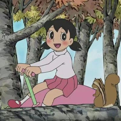 唯美大雄和静香的情侣头像卡通，搞怪动漫情侣大雄静香一对一人一张头像图片