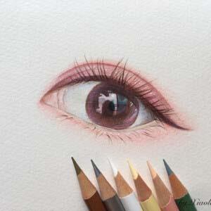唯美手绘彩绘眼睛，超真实的素描彩绘动漫眼睛图片