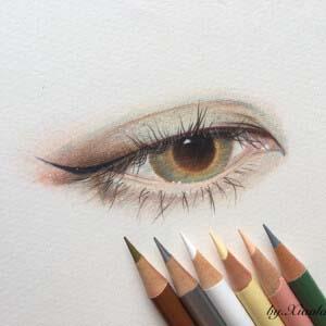 唯美手绘彩绘眼睛，超真实的素描彩绘动漫眼睛图片