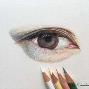唯美手绘彩绘眼睛，超真实的素描彩绘动漫眼睛图片