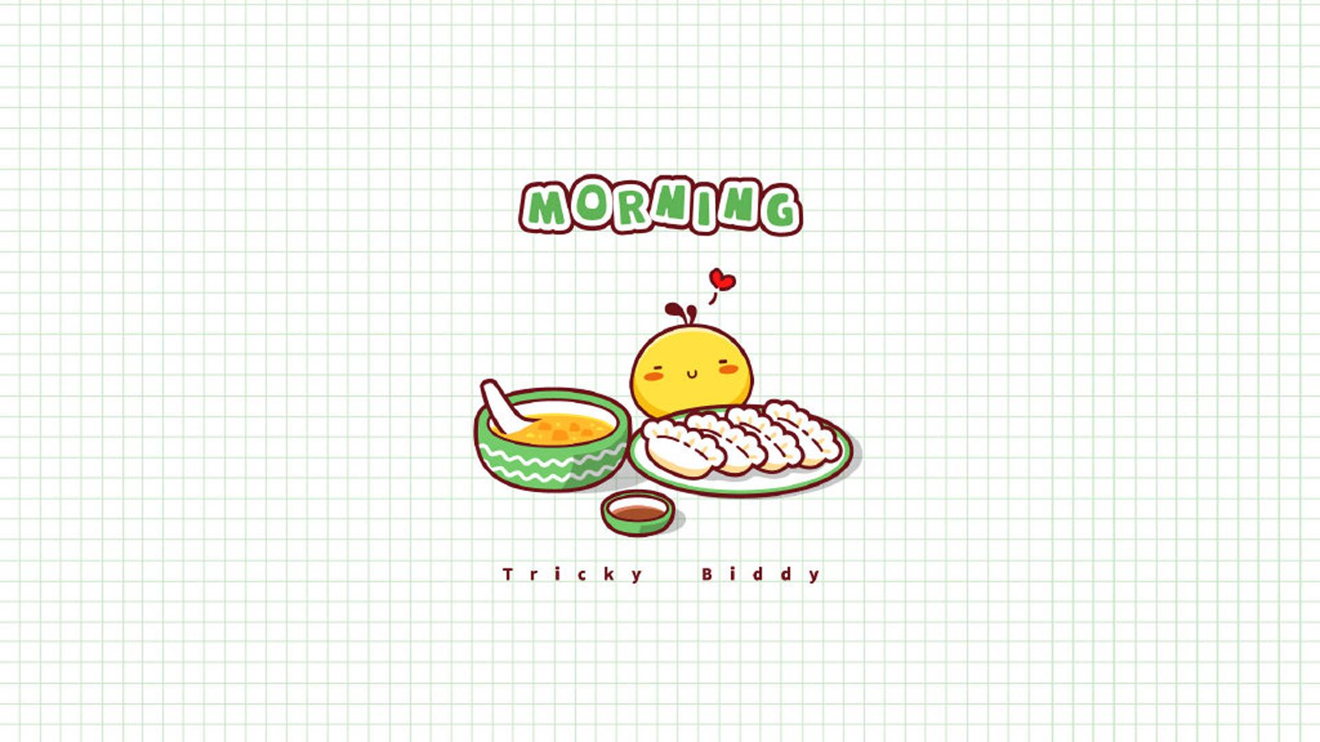 唯美油爆叽丁早餐卡通图片桌面壁纸