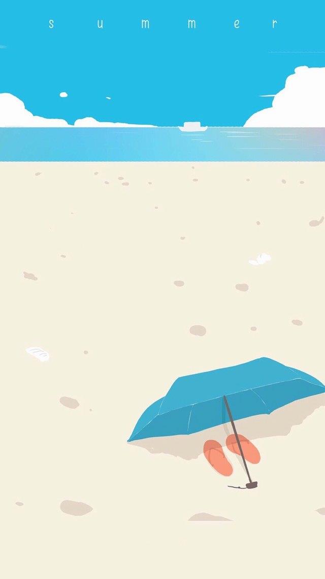 关于雨伞的手绘文艺风高清手机壁纸图片