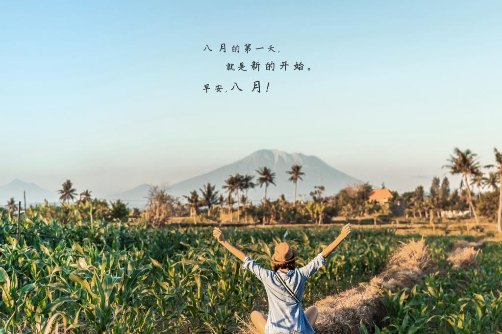 早安八月的励志句子桌面高清壁纸图片