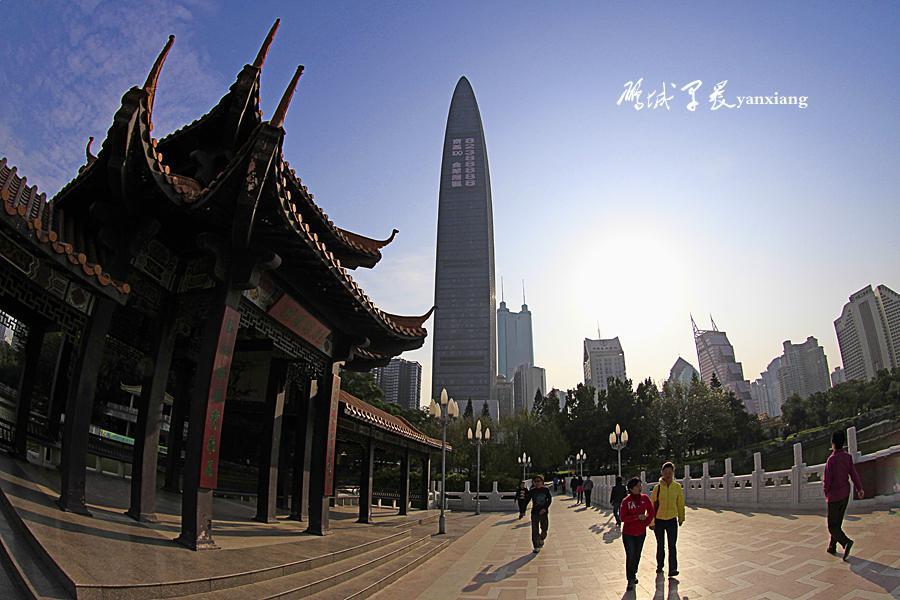 早安鹏城清晨唯美图片