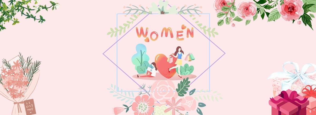 3.8妇女节图片背景 3.8妇女节画画图片