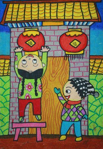 过年图片大全儿童画 儿童画过年的图画